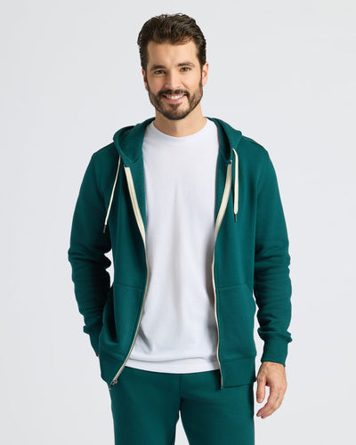 Fleece Full Zip Hoodie - Deep Emerald