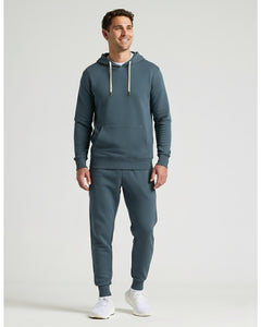 True ClassicMan modeling Neptune Fleece French Terry Pullover Hoodie with joggers.