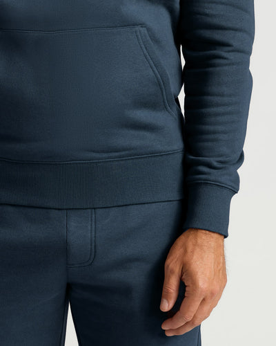 Navy Pullover Fleece Hoodie & Jogger Set