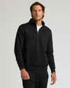 Black Half Zip Fleece Sweatshirt & Jogger 2-Pack on male model.