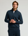 Navy Half Zip Fleece Sweatshirt & Jogger 2-Pack worn by man.