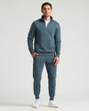 Neptune Half Zip Fleece Sweatshirt & Jogger 2-Pack on male model.
