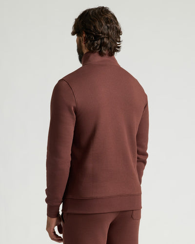 Fleece Half Zip Sweatshirt - Carob