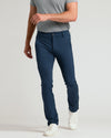 Pantalon chino en tricot confort slim marine