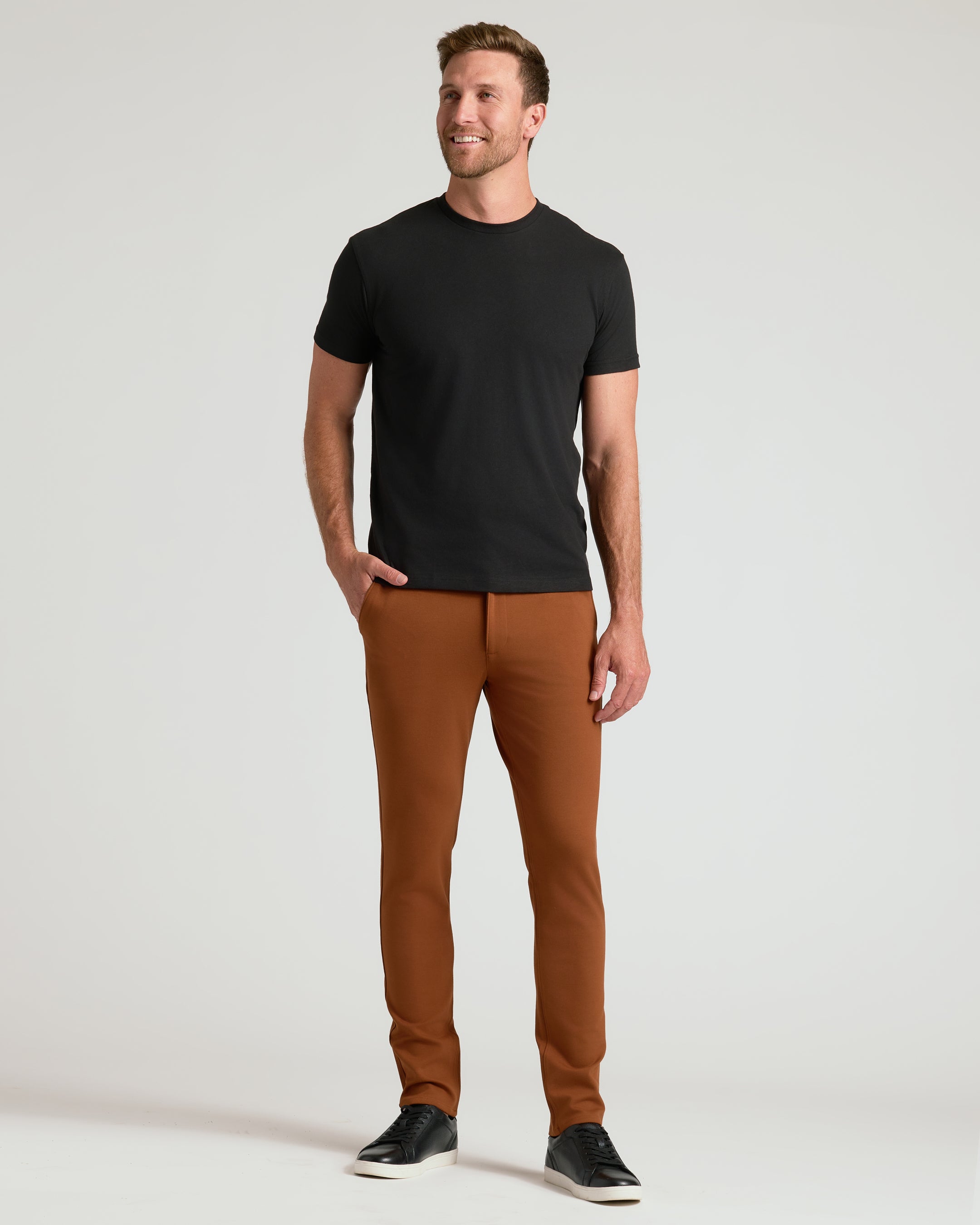 Suede Brown Slim Comfort Knit Chino Pant – True Classic