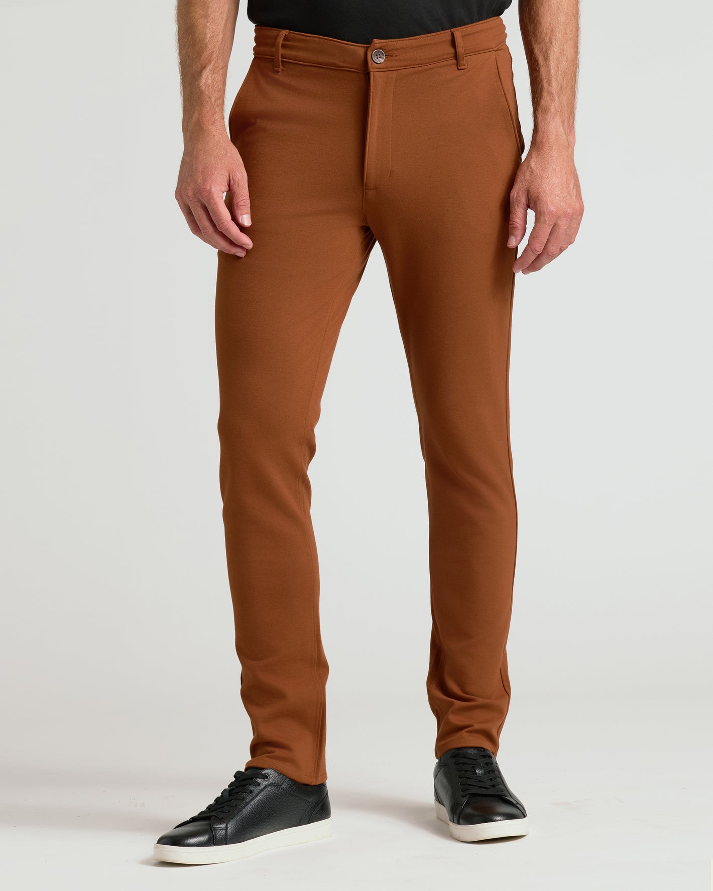 Suede Brown Slim Comfort Knit Chino Pant