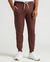 Carob Jogger 2-Pack: chocolate joggers, cuffed ankles, white sneakers.