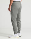 Medium Heather Gray Joggers with White Sneakers.