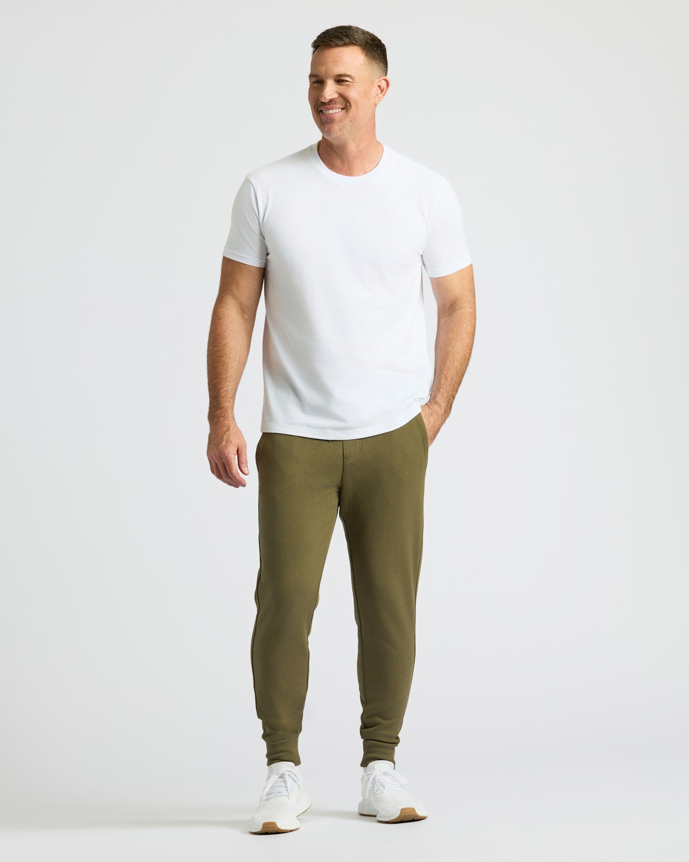 Military Green Fleece French Terry Joggers