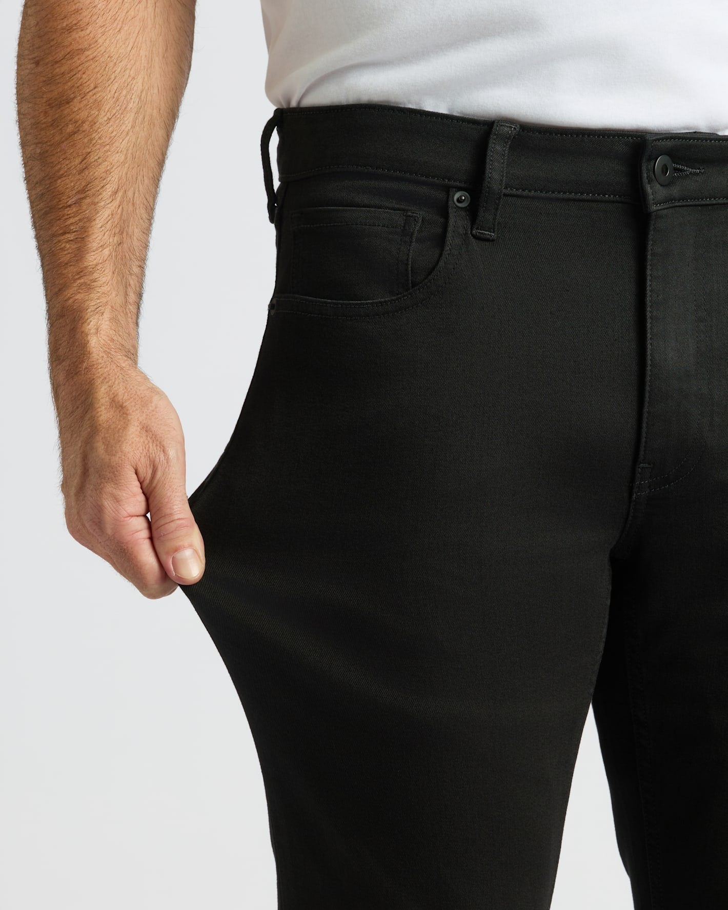 Black Wash Straight Comfort Stretch Jeans