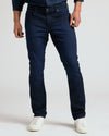 Navy Bomber Jacket & Comfort Stretch Jeans 2-Pack, showcasing jeans and sneakers.