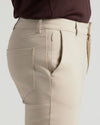 Sandstone Commuter Pants with slanted front pocket and back patch pocket.