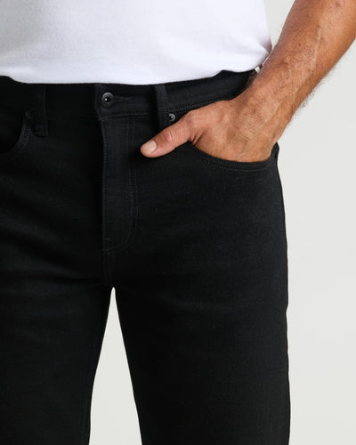 Straight Low-Stretch Jeans  - Black Wash