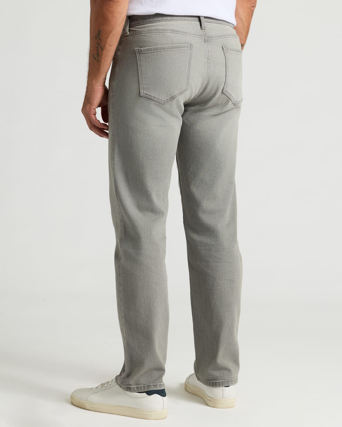 Medium Gray Wash Straight Authentic Denim Jeans | Medium Gray Wash