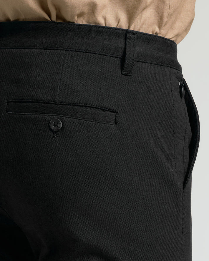 Black Straight Cut Chino Pants