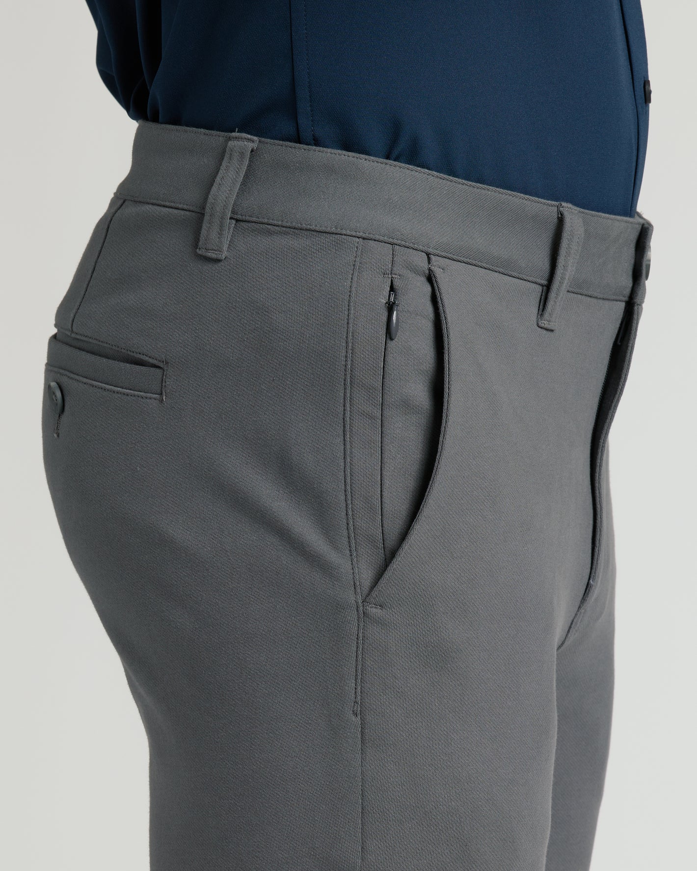 Navy & Carbon Slim Chino Pants 2-Pack with zip-pocket detail.