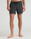 5 Smoke Seersucker Swim Trunks with elastic waistband and side pockets.