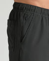 5 Smoke Seersucker Swim Trunks with elastic waistband, zip pocket.