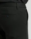 9 Black Chino Shorts 2.0 with welted back pocket and side zip.