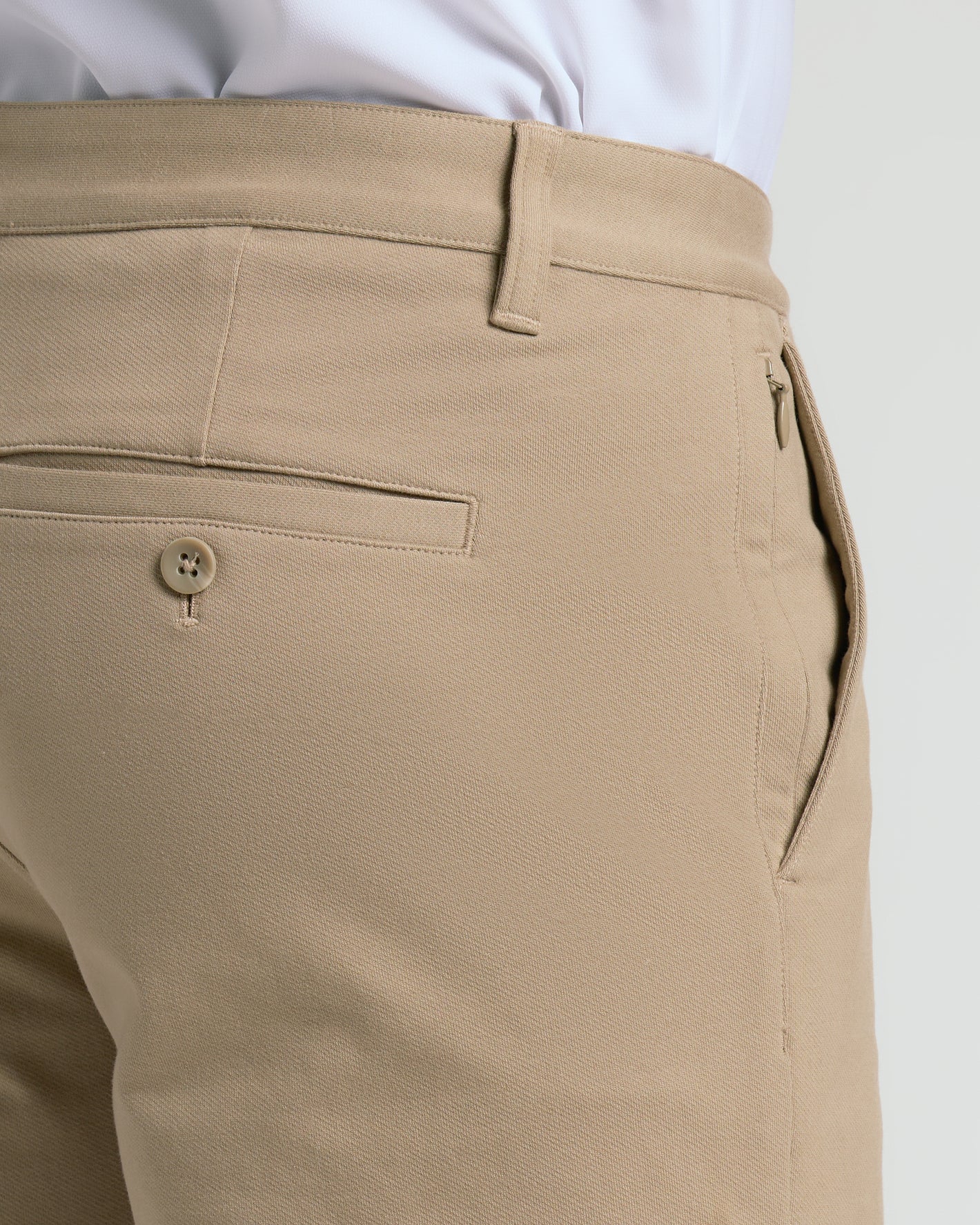 9 Khaki Chino Shorts 2.0, showcasing tailored fit and buttoned welt pocket.