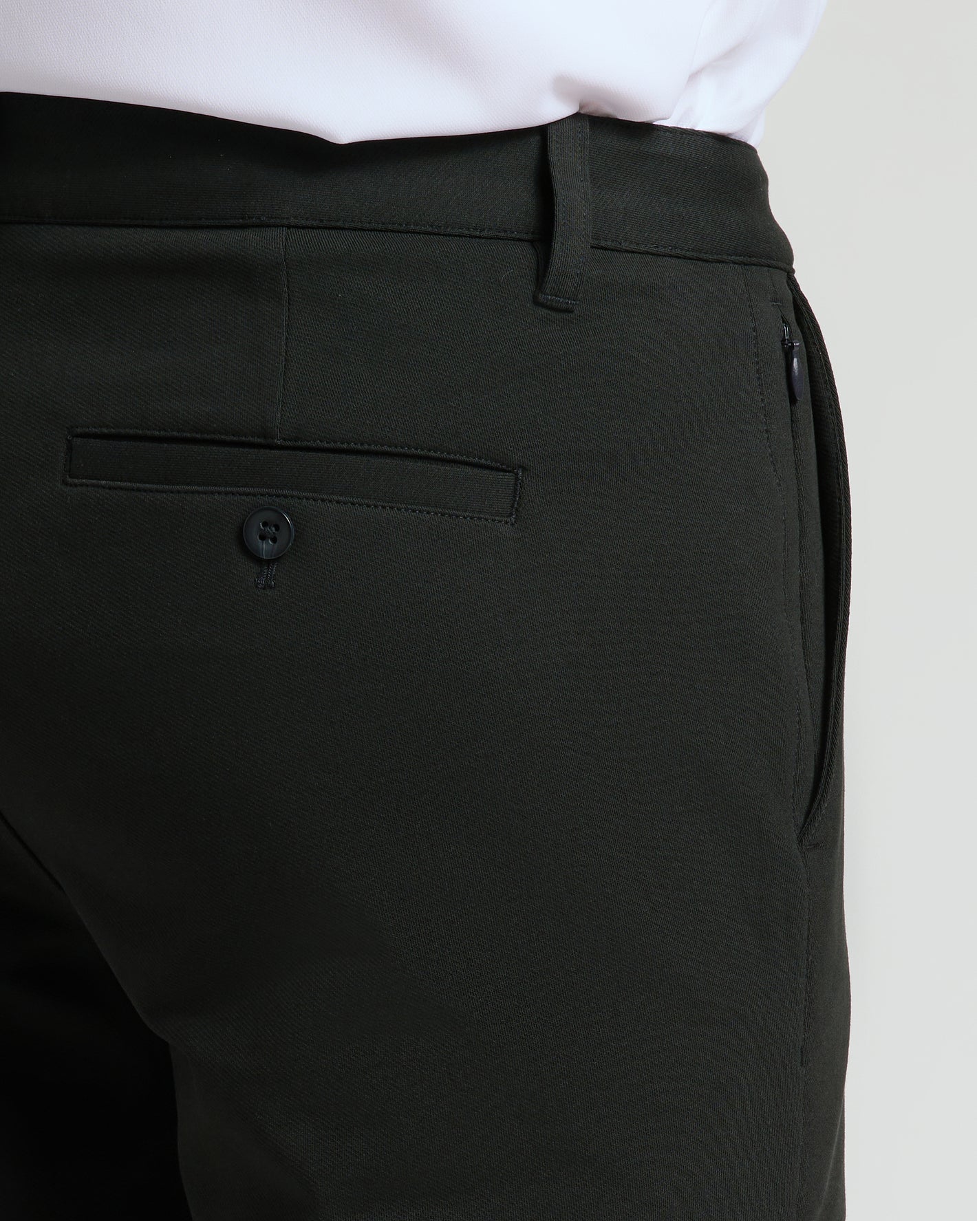 7 Black Chino Shorts 2.0 with back welt and zippered side pockets.