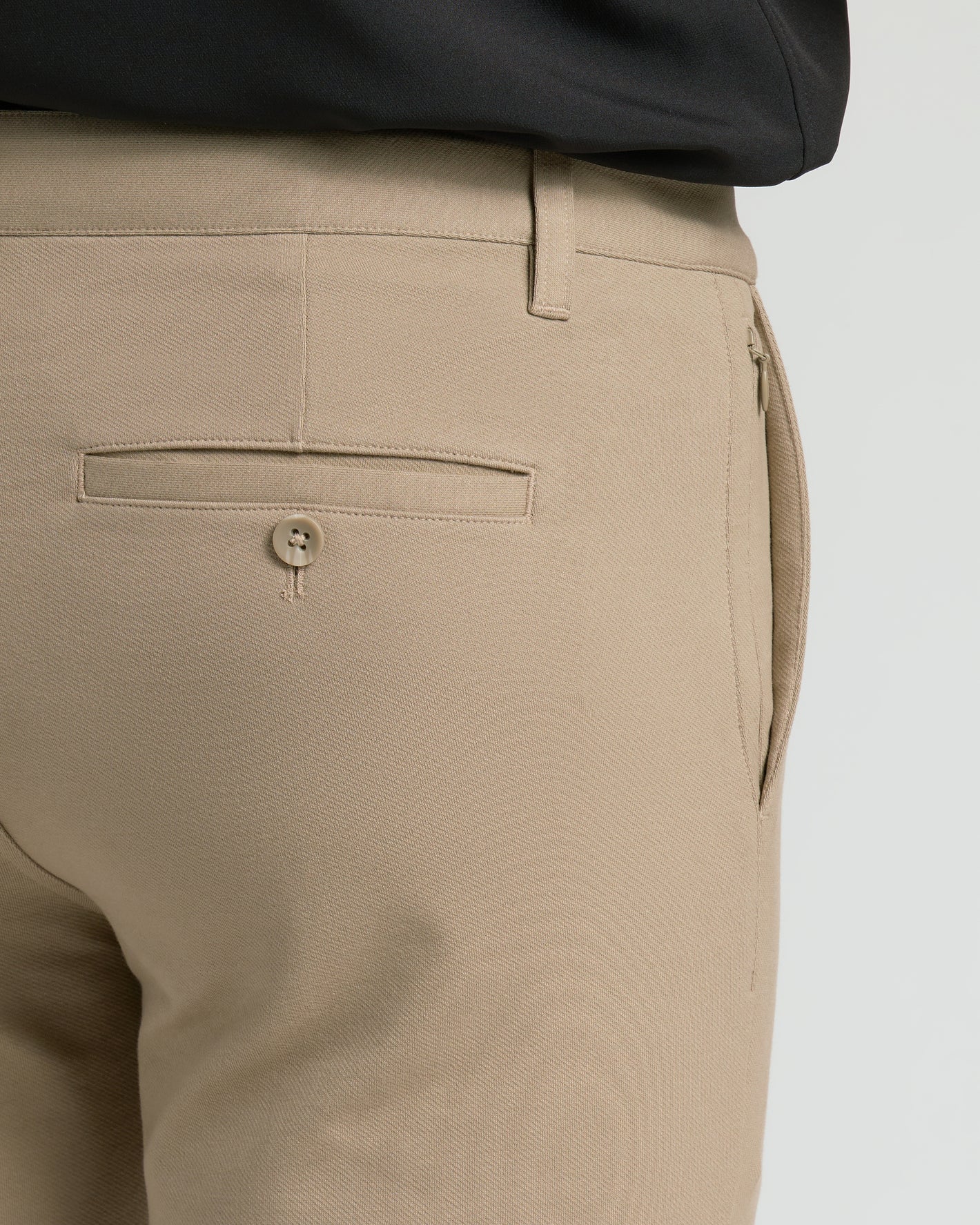 7 Khaki Chino Shorts 2.0 back view with waistband and pockets.