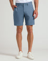 9 Navy & Fiord Linen Shorts 2-Pack, worn with white sneakers.