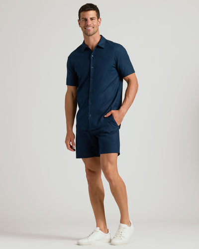 7" Linen Shorts - Navy