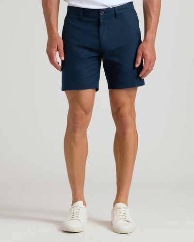 navy dress shorts mens Rohuuque Dress Shorts for Men Drawstring Elastic Waist Straight Leg Solid Summer Bottoms with Pockets Navy, Men's, Size: Medium, Blue