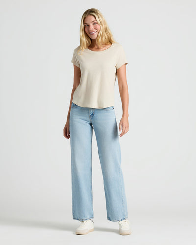 Womens Staple Slub Scoop Neck Tee 4-Pack