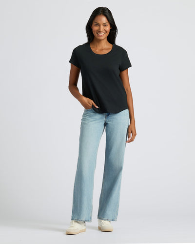 Womens Staple Slub Scoop Neck Tee 4-Pack