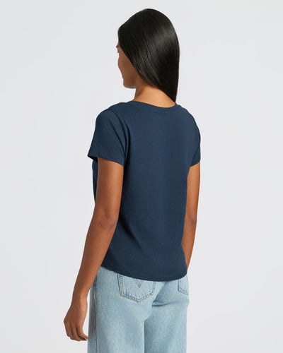 Womens Staple Relaxed Slub V-Neck Tee 4-Pack