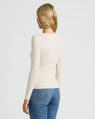 Womens Ribbed Long Sleeve Scoop Neck Tee 6-Pack