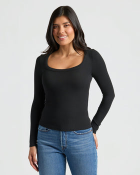 Ribbed Scoop Neck