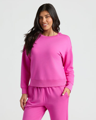Slouch Pullover Crew - Electric Fuchsia