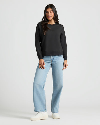 Slouch Pullover Crew - Black