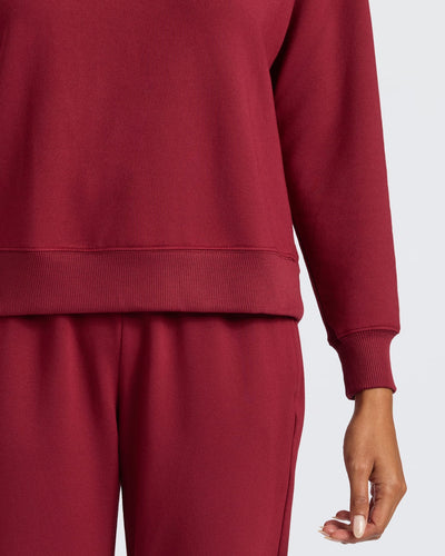 Slouch Pullover Crew - Dark Maroon