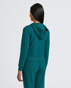 Womens Deep Emerald Crop Zip Hoodie & Relaxed Jogger set from behind.
