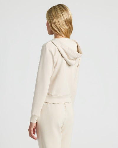 Crop Zip Hoodie & Relaxed Jogger Set - Oatmeal