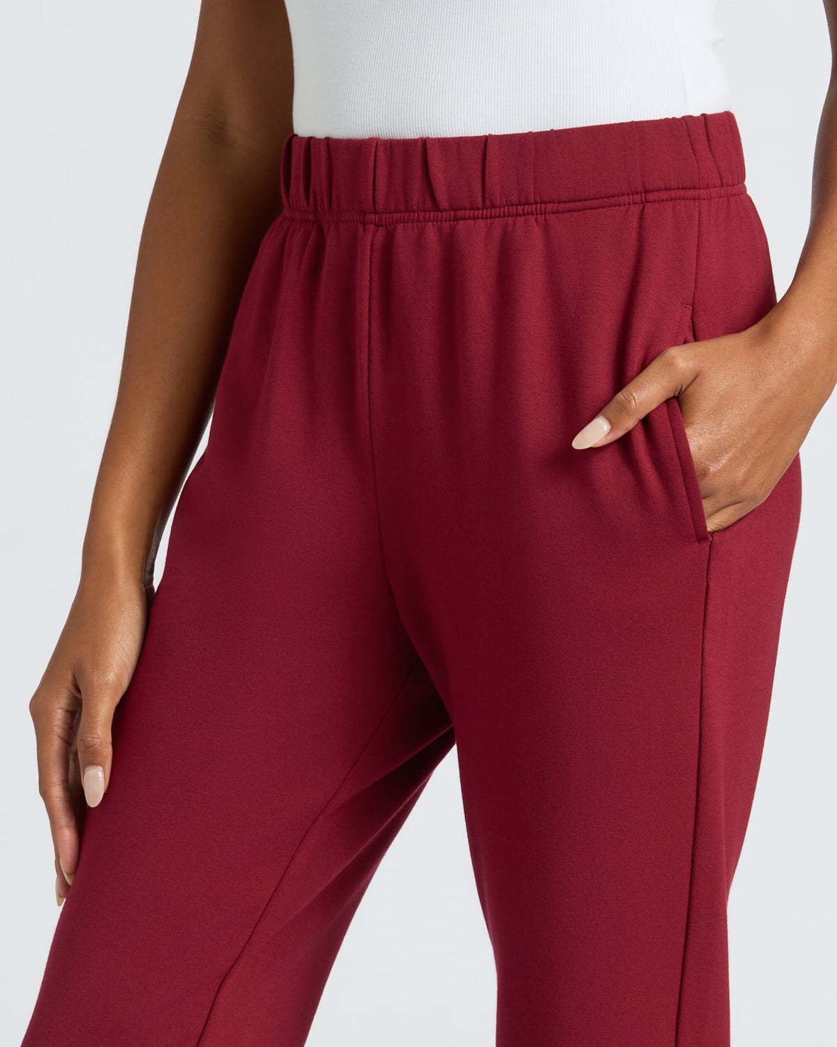 Oct4750 Womens Dark Maroon Crop Zip Hoodie & Relaxed Jogger 2-Pack - True Classic