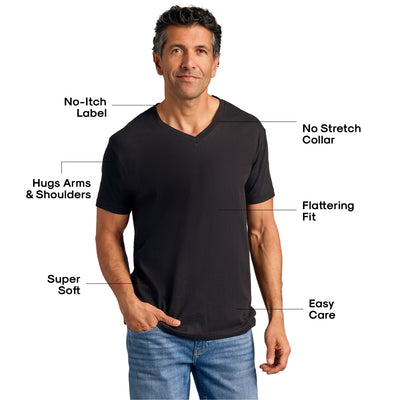 True Classic Men’s V-Neck T Shirt – Soft Cotton Blend Fit, Tailored Short Sleeve Tee for Everyday, Streetwear, or Layered Looks