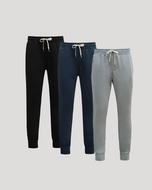 Tall Active Joggers 3-Pack with drawstring waist and ribbed cuffs.