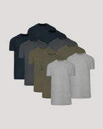 Straight Hem Crew Neck T-Shirt 10-Pack