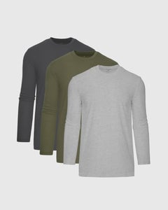 True ClassicNeutral Tall Long Sleeve Crew 3-Pack