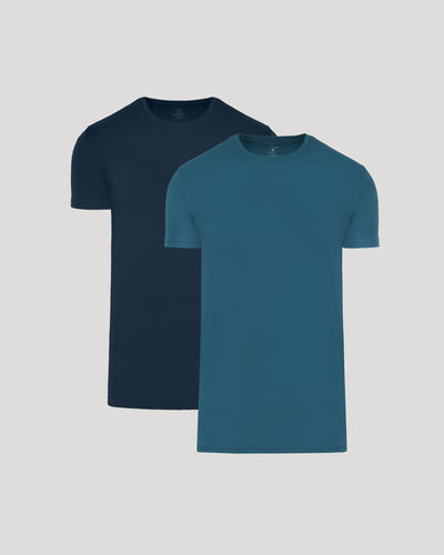 Navy & Lagoon Classic Premium Pima Crew 2-Pack
