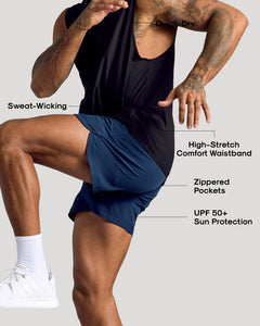 True Classic7" Navy Active Training Shorts 2.0