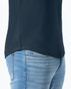 Navy Short Classic Curved Hem Crew
