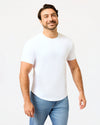 All White Short Classic Curved Hem Crew 6-Pack