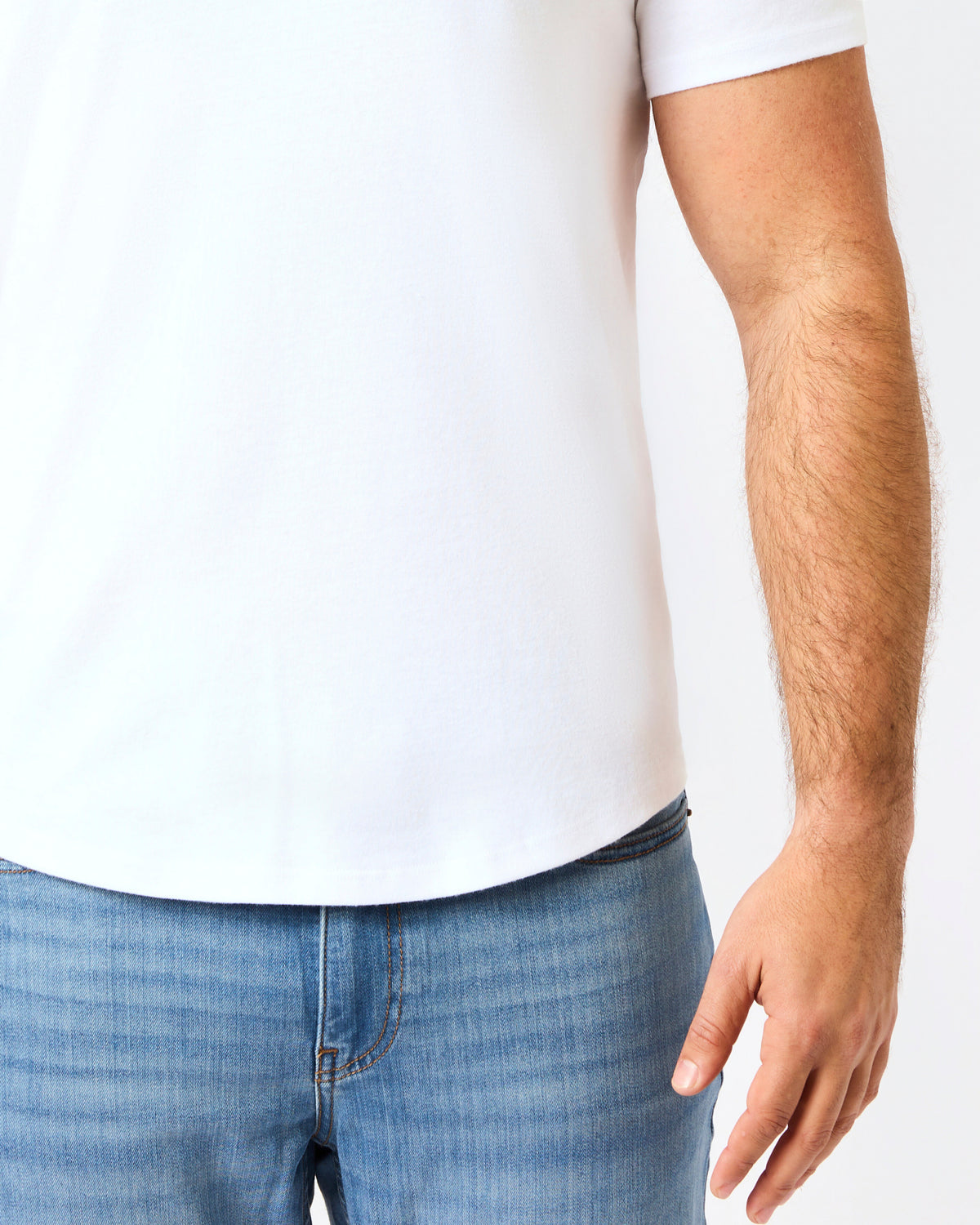 All White Short Classic Curved Hem Crew 6-Pack