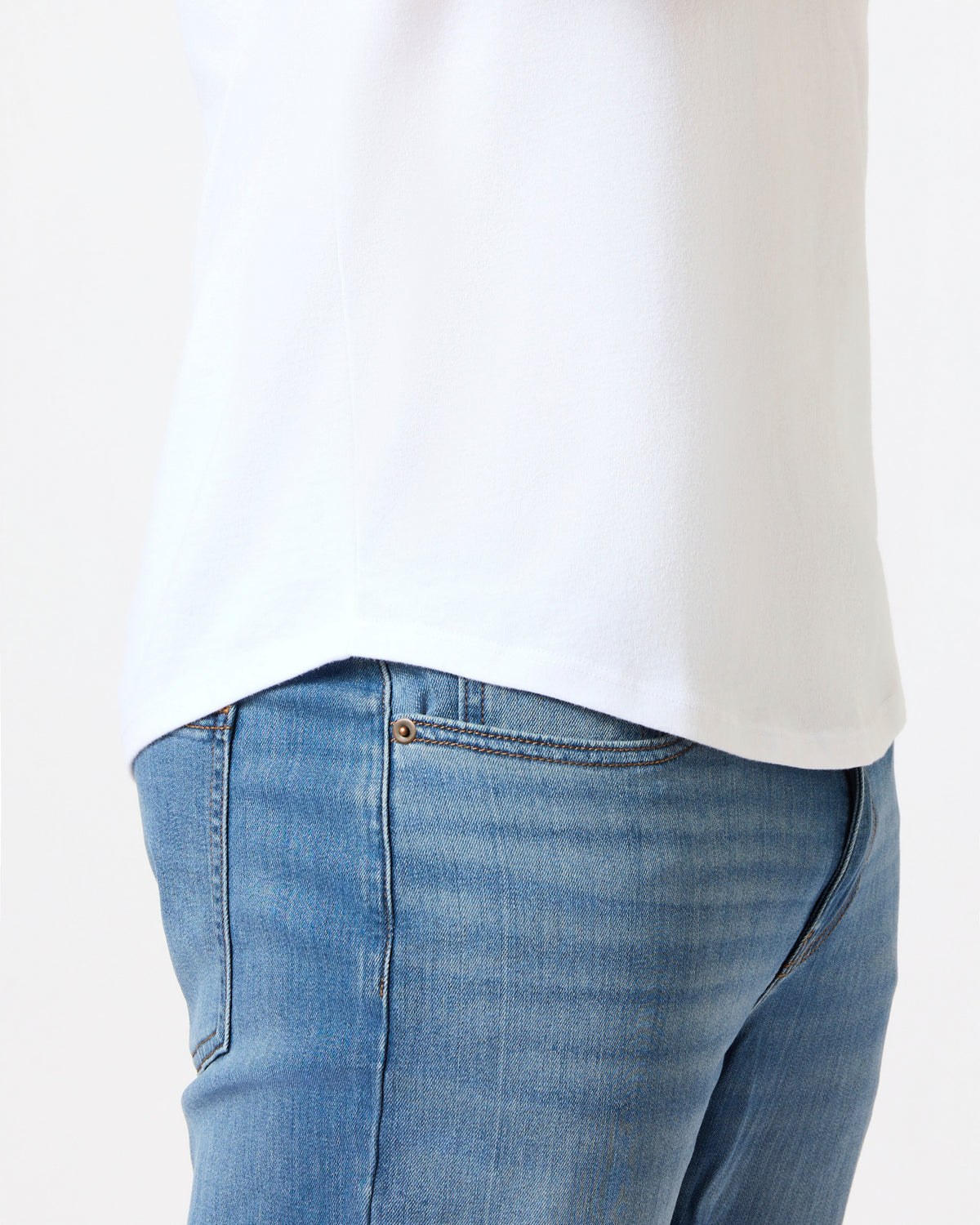 All White Short Classic Curved Hem Crew 6-Pack